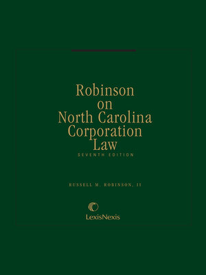 cover image of Robinson on North Carolina Corporation Law